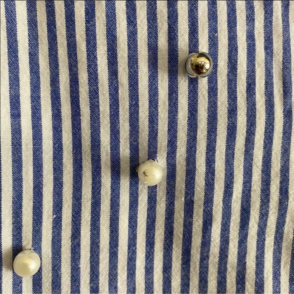 Rails Banker Stripe Button Up Shirt With Pearls - image 6